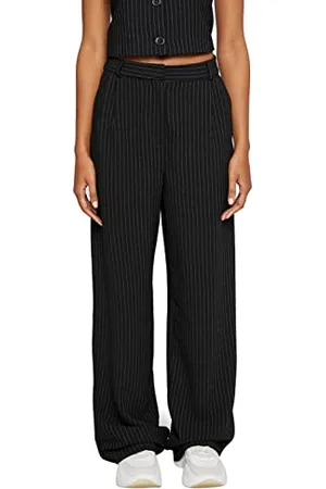 Koton Palazzo Pantaloni a Vita Alta a Righe, (9s9), 40 Donna