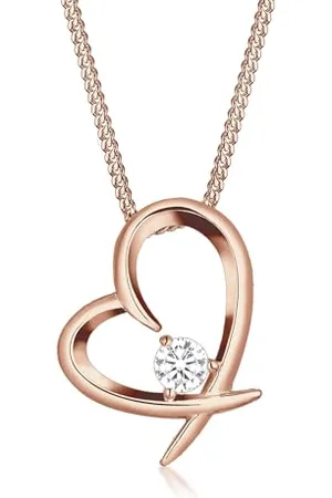Elli Collana Herz Geschwungen Zirkonia 925 Silber