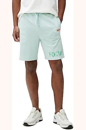Koton Slogan Printed Shorts Drawstring Slim Fit Pocket Detailed Pantaloncini, (MNT), L Uomo