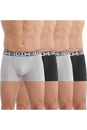 Dim Boxer 3D Flex Air Traspirabilità e Libertà di Movimento Uomo x4, Nero/Grigio Perla, M