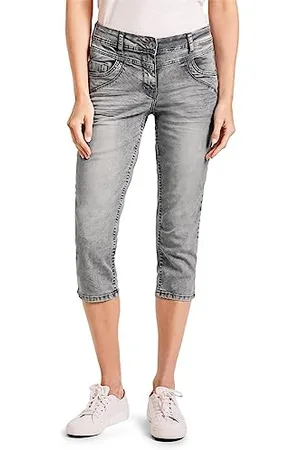 CECIL B376010 Jeans a 3/4, Grigio Slavato, 25W x 22L Donna