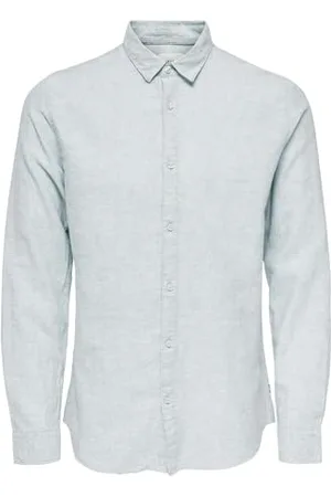 Only & Sons Onscaiden LS Solid Linen Shirt Noos Camicia a Maniche Corte, , M Uomo