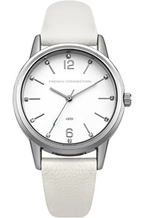 French Connection Orologio Analogico da Polso, Donna, Cinturino in PU, Bianco
