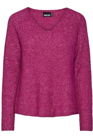 Pieces® Pcellen LS V-Neck Knit Noos BC Maglione Lavorato a Maglia, , M Donna