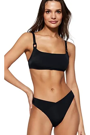 Trendyol Women Bralette Knit Bikini Top Nuoto, Black, 0 Donna