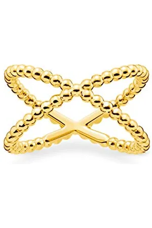 Thomas Sabo Anello da donna palline argento sterling 925, placcatura giallo 750 TR2152-413-39