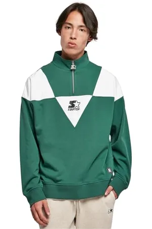 STARTER BLACK LABEL Starter Triangle Troyer Maglia di Tuta, Verde Scuro/Bianco, S Uomo