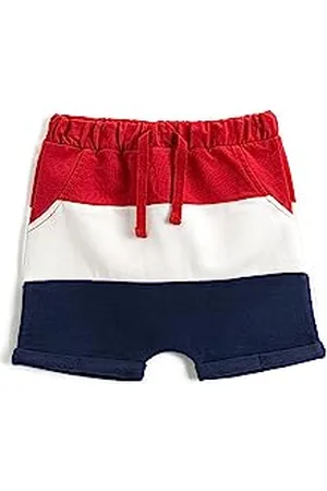 Koton Color Contrast Drawstring Shorts Pocket Detail Pantaloncini, (720), 6-9 Mesi Baby Boys
