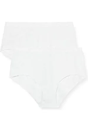 Playtex Slip Midi in Cotone Organico Ultra Confortevole Donna x2, (White), L