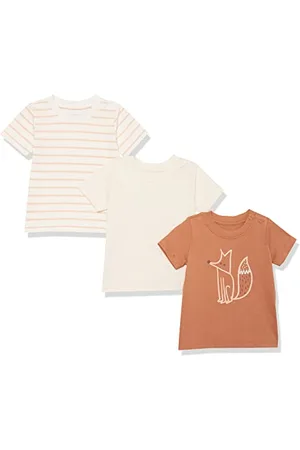 Amazon Maglietta a Maniche Corte in Cotone Biologico (precedentemente Amazon Aware) Unisex Bimbi, Pacco da 3, , 0 Mesi