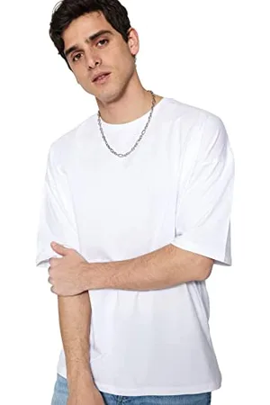 Trendyol T-Shirt da Uomo Oversize Basic Girocollo Lavorato a Maglia Camicia, , M