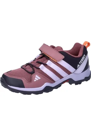 adidas Terrex AX2R Hook-And-Loop Hiking Shoes, Scarpe da Trekking Unisex-Adulto, Quiet Crimson/Silver Dawn/Amber Tint, 35.5 EU