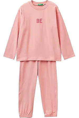 Benetton Pig(maglia+pant) 37yw0p04y, Set di Pigiama Bambini e ragazzi, Rosa Antico 03Z, EL