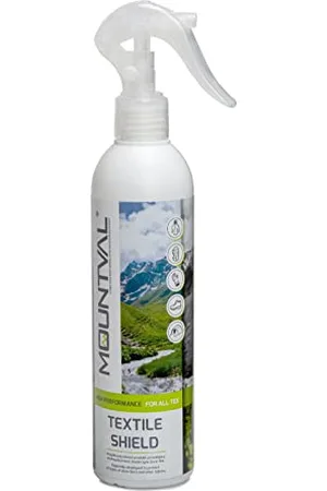 Mountval Textile Shield, Impermeabilizzante a Spruzzo per Climi Umidi e Abbigliamento da Trekking, Odore Gradevole, Funziona con GORE-TEX, Senza Solventi, 300 ml