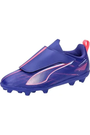 PUMA Ultra 5 Play V FG/AG RB Jr, Soccer Shoe Unisex-Adulto, Lapis Lazuli White-Sunset Glow, 36 EU