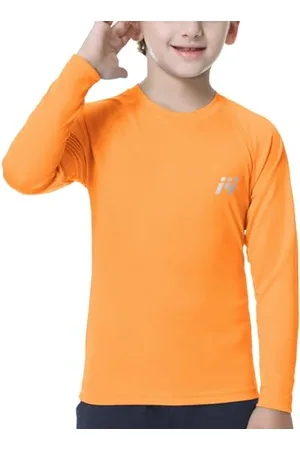 MEETWEE Ragazzi Rash Guard - Maglietta Nuoto Manica Lunga UV Protezione, UPF50+ Costume da Bagno per Bambini per Surf Beach Pool