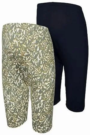 Mama;licious MAMA.LICIOUS Mllinnett Jrs Biker Shorts 2-p A. Pantaloncini Premaman, Black/Pack: Sea Spray AOP, M Donna