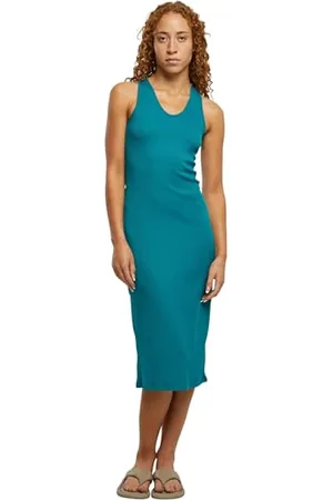 Urban classics Tb4782-ladies Midi Sleeveless Rib Dress Vestito, , L Donna