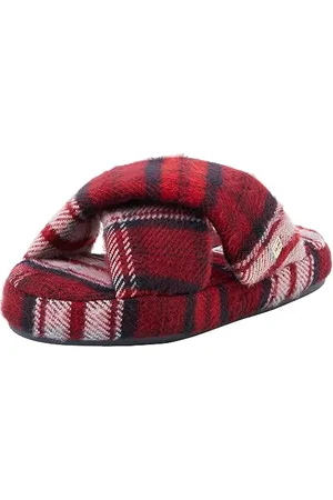 Tommy Hilfiger Home Slipper FW0FW07608, Pantofole Donna, Rosso (Tartan Check), 38 EU