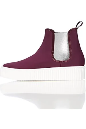 FIND Bude - Stivaletti Donna, Rosso (Bordeaux), 36 EU