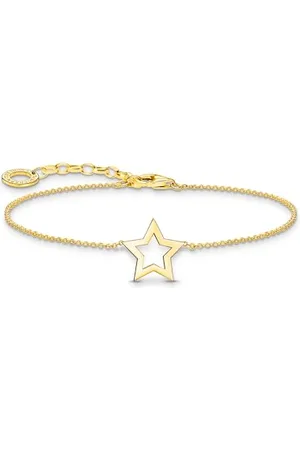 Thomas Sabo A2162-413-39 - Braccialetto con ciondolo a forma di stella in argento placcato , Eine Grösse, argento Sterling, senza gemma, Eine Grösse, Argento sterling, Nessuna pietra preziosa