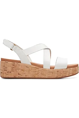 Clarks Kimmei Cork, Sandali con Zeppa, Donna, (White), 39 EU