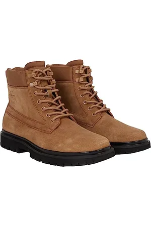 Calvin Klein Eva Mid Laceup Boot Suede, Stivaletto medio Uomo, Marrone (Monks Rob/Black/Orange Pop), 40 EU