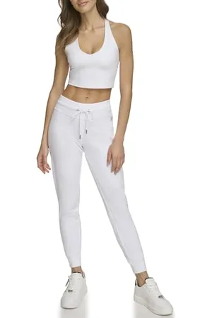 DKNY SPORT Rhinestone Logo Cuff Jogger Pantaloni della Tuta, , M da Donna