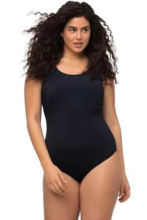Ulla Popken Costume da Bagno, Fodera Extra Morbida, Arricciatura Laterale Donna, , 54-60