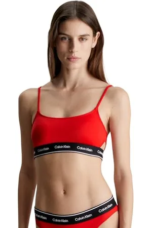 Calvin Klein Top Bikini Bralette Donna senza Ferretto, (Cajun Red), 3XL
