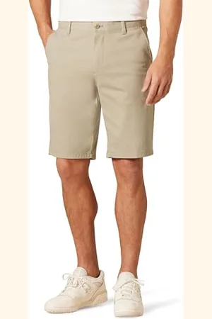 Amazon Pantaloncini Chino Elasticizzati Comodi Senza Pinces 28 cm Slim Uomo, , 33W