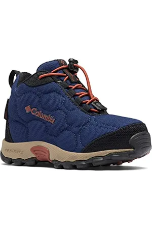 Columbia Firecamp Mid 2 WP, Stivali da neve impermeabili Unisex - bambini e ragazzi, Blue Shadow/Rusty 2024 , 26 EU