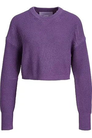 JJXX Jxcarlota LS Twist Cropped CN Knit Maglione, Royal Lilac, S Donna