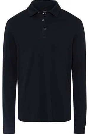 Brax Style Pirlo Cotton Liquid Interlock-Poloshirt aus hochwertiger Jersey-Qualität Polo a Maniche Lunghe, , XL Uomo