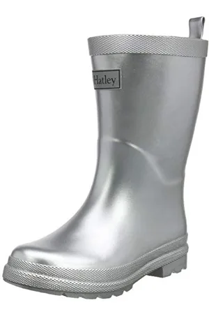 Hatley Printed Wellington Rain Boots, Stivali di Gomma Bambino, Grigio (Silver Shimmer 020), 21.5 EU