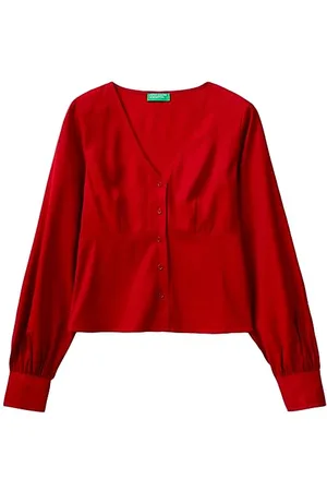 Benetton Camicia 5q3zdq050, Camicia Donna, Bordeaux 0V3, M