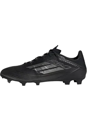 adidas F50 League Football Boots Firm Ground, Scarpe da Calcio Unisex-Adulto, Core Black/Iron Metallic/Gold, 40 EU