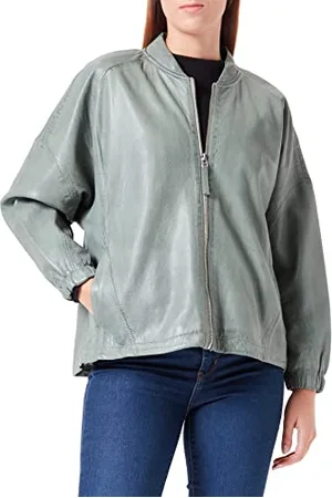 Freaky Nation Swantje-fn Giacca in Pelle, Verde , L Donna