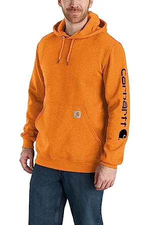 Carhartt Loose Fit Midweight Logo Sleeve Graphic Sweatshirt, Felpa con cappuccio Uomo, (Marmalade Heather), XL