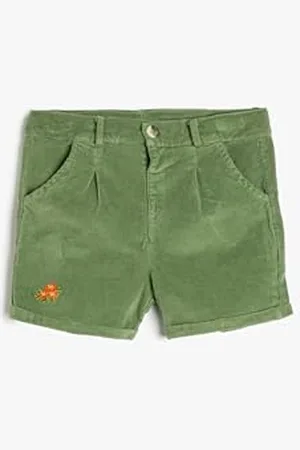 Koton Corduroy Shorts Ribbed Cotton Pocket Detail Embroidered Detail, Pantaloncini Bambine, (786)