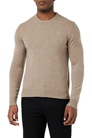 Hackett Lambswool Crew Felpa, Desert Tortora, XL Uomo