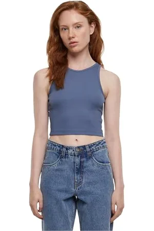 Urban classics Tb1498-ladies Cropped Rib Top Canottiera, , 3XL Donna