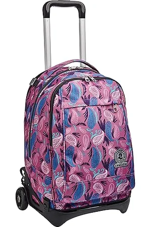 Invicta Trolley Scuola Tech, , Paisley, 3 in 1, Triplo Uso, Zaino con Carrello Sganciabile e Crossover System, Viaggio, Bambina Ragazza
