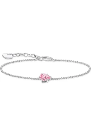 Thomas Sabo Bracciale con zirconi bianchi a goccia in argento Sterling 925 A2159-051-9, Eine Grösse, Argento sterling, Zirconia cubica