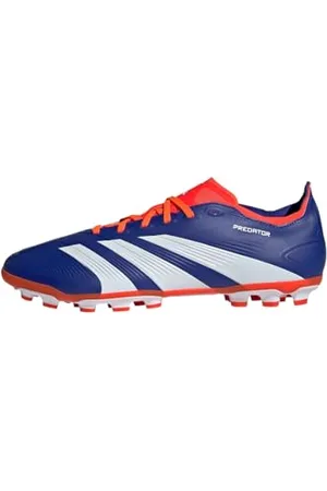 adidas Predator League 2G/3G Football Boots Artificial Grass, Scarpe da Calcio Unisex-Adulto, Lucid Blue/Cloud White/Solar Red, 46 EU