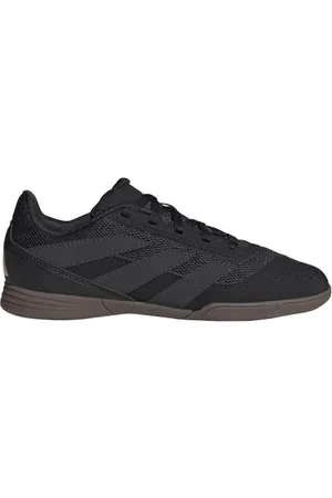adidas Predator Club J Football Boots Indoor Sala, Scarpe da Calcio, Core Black/Carbon/Gold Met, 30.5 EU