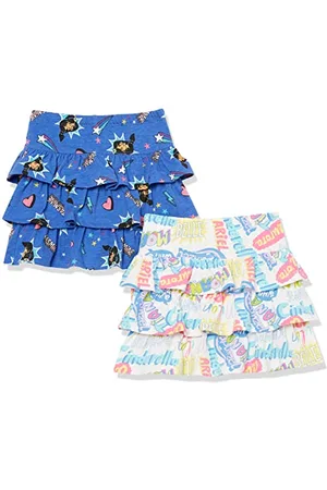 Amazon Disney | Marvel | Star Wars | Frozen | Princess Gonne a Ruota in Maglia con Volant Bambine e Ragazze, Pacco da 2, , 11-12 Anni