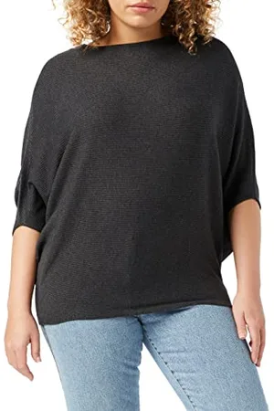 JDY New Behave Batsleeve Pullov. Knt Noos, Maglione Donna, Scuro Melange / Dettaglio: Melange, XXS