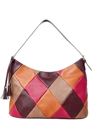 Joe Browns Retro Patchwork Slouchy Shoulder Bag, Borsa Donna, Marrone, Multicolore