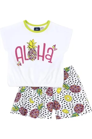 chicco Completo Bambina con T-shirt/Canotta e Pantaloncini Corti con Vita Elasticizzata, con Grafiche Moderne e alla Moda, in Cotone, Lavabile in Lavatrice, Abbigliamento Bambina e Ragazza, Designed in Italy